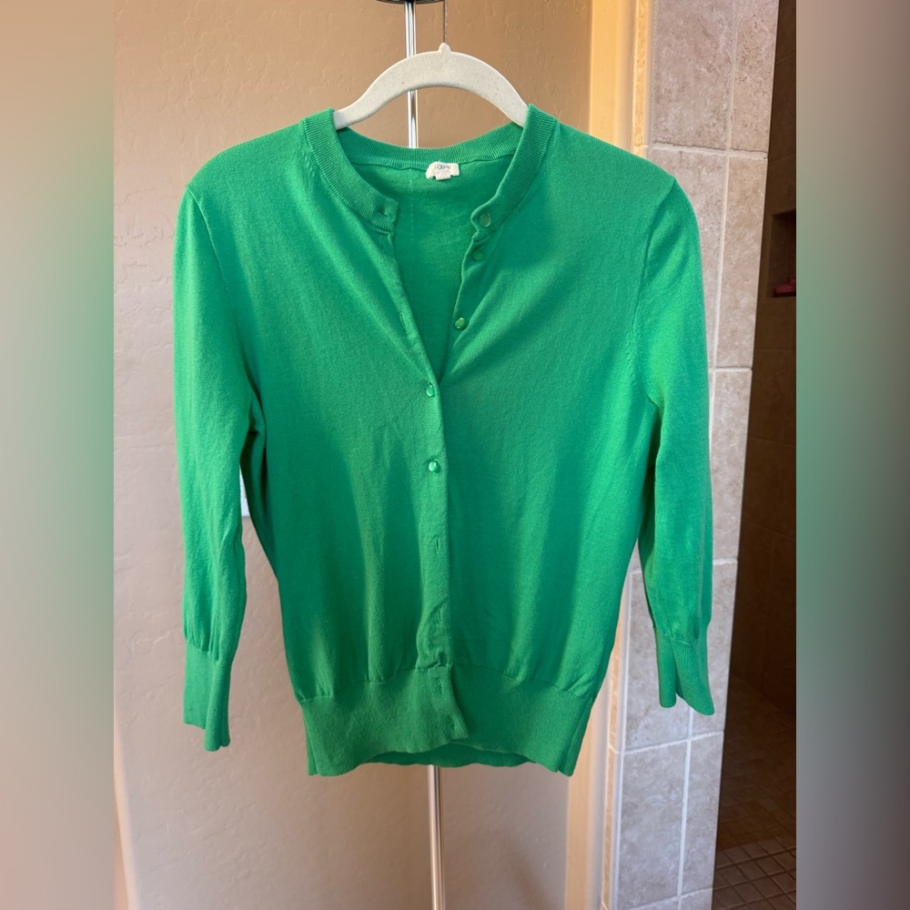 J Crew Green Jackie Cardigan